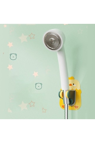 Primepickings Pembe Tavşan Ayarlanabilir Banyo Duş Kafa Tutucu Yumruksuz Duş Braketleri Duvara Monte Duş 2 Katlı Gri