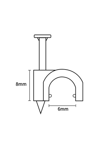 Kabloları Düzenlemek İçin 400'lü Paket, 6 Mm'lik 4 Boyutta, Güçlü Ve Dayanıklı Yuvarlak Kablo Klipsleri