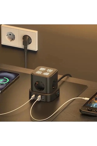 4lü Akım Korumalı Priz Gece Lambalı 2xusb 2xtype-c Çıkış Yüksek Gerilim Koruma Çoklu Priz Çoğaltıcı Diğer