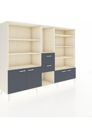 Hyperion Dolap 10 Raflı 2 Çekmeceli 4 Kapaklı 220x44x163 Aytaşı-a Aytaşı-antrasit