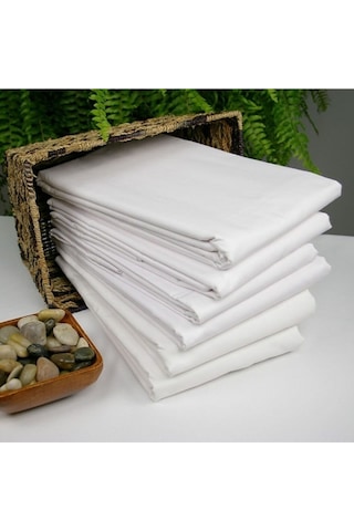 Lotus Home Tek Kişilik 160x220 Düz Beyaz Lüks Pamuklu Sadece Nevresim 1 Parça