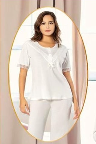 Xses 4850 Kadın Hamile Lohusa Sabahlıklı Pijama Takım-ekru