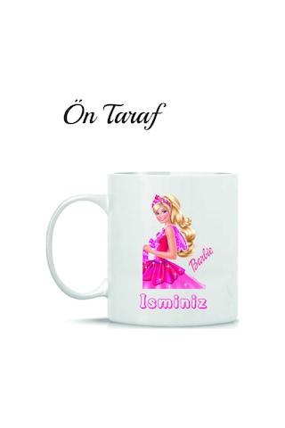 Barbie Temalı Kişiye Özel Kupa Bardak Beyaz
