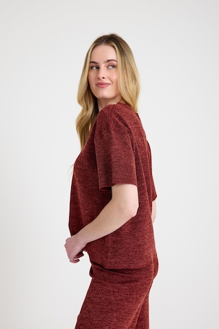 Cotenconcept Cepsiz Bol Kesim Dökümlü İkili Tişört Ve Pantolon Takımı Bordo