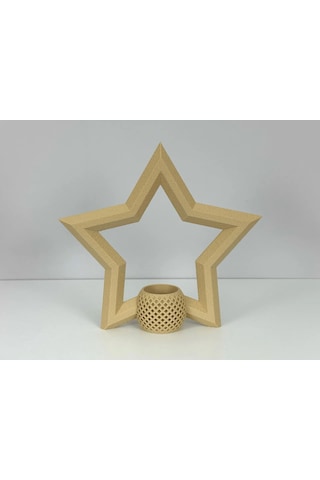 Northcity 3d Baskı Yıldız Tealight Mumluk 18 Cm Ayrı Mum Hazneli Dekoratif Yıldız Şamdan Yeni Yıl Masa Süsü 24 X 10 Cm