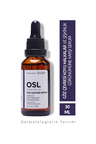 OSL Omega Skin Lab Göz Altı Morluğu Aydınlatıcı Ve Kırışıklık İçin Göz Çevresi Serumu 30 ML