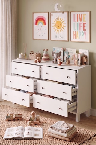 Robin Home Lena Bebek Çocuk Odası Takımı Geniş Şifonyer Ve Gardrop Gardırop Elbise Dolabı Beyaz