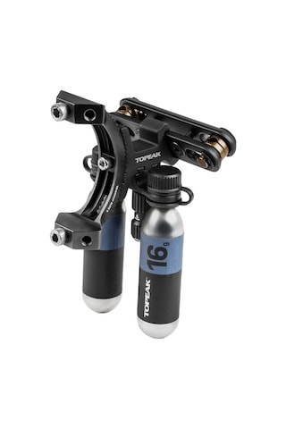 Topeak Tribackup Elite 2 Sele Altı Co2 Ve Matara Kafesi Tutucu 2 Adet 16g Co2 + Valf Dahil Siyah