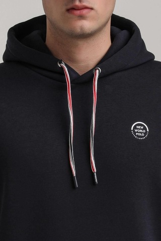 Kapüşonlu Lacivert Slim Fit Full-zip Sweatshirt 24fwm64084 Lacivert