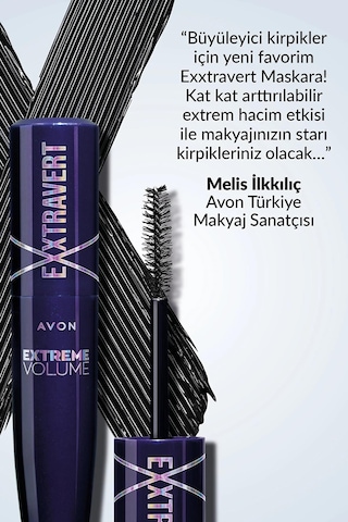 Avon Exxtravert Ekstra Hacim Veren Maskara Blackest Black
