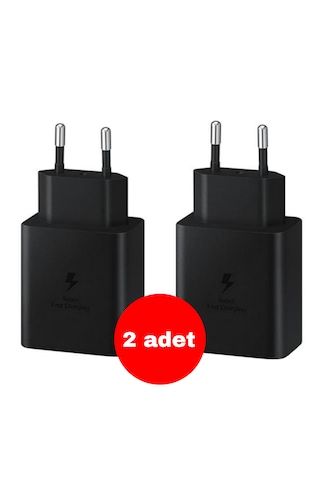 2 Adet Samsung Uyumlu 45w Typec Çıkışlı Süper Fast Adaptör Şarj Başlık