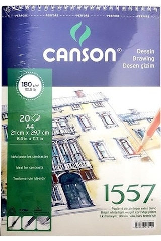 Canson 1557 180Gr A4 20 Yaprak Üstten Spiralli Canson 1557 180Gr A4 20 Yaprak Üstten Spiralli