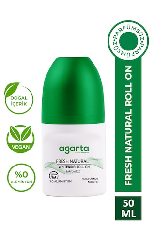 Agarta Fresh Natural Ter Kokusu Önleyici 24 Saat Etkili Beyazlatıcı Unisex Roll-On 50 ML