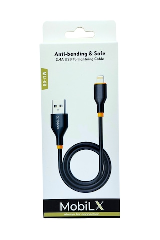 Mobilx Mu-08 2.4a Silikon Usb To Lightning Hızlı Şarj Ve Data Kablosu 1m