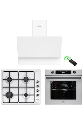Eminçelik ve AFM Tech 31 221 + FM7701+FM3401 Ankastre Set Beyaz
