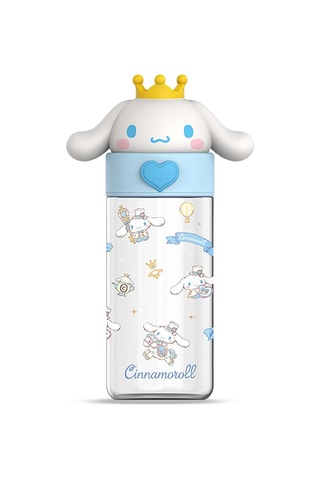 Kawaii Çizgi Film Su Şişesi, 500ml Sevimli Anime Portatif İçme Şişesi Açık Hava, Ofis, Seyahat, Doğum Günü Hediye Köpeği Siyah