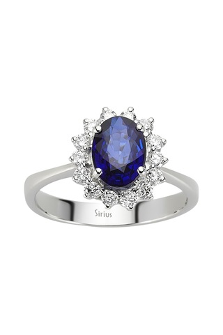 Sirius Pırlanta Ve Oval Safir Taşlı Anturaj Yüzük 0817R0099