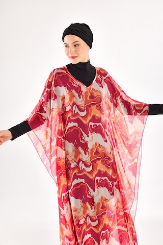 Adasea Uv Korumalı Mayo Üzerine Tek Pareo Kaftan 1704 Fuşya Fuşya
