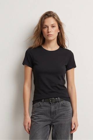 Elemge 3'lü Paket %95pamuk %5likra Vücuda Oturan Magic Fit Kadın Stretch T-shirt Compact Penye Kısa Kol Esnek Basic Tişört Elastan Siyah Beyaz Lacivert Çok Renkli