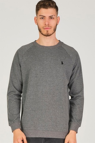 V4003 Dewberry Reglan Kol Erkek Sweatshırt-antrasit Antrasit