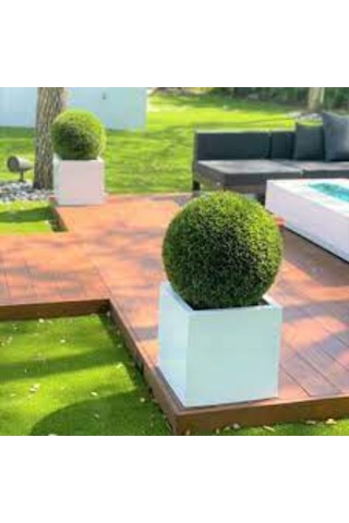 Mofiba Fiberglass Saksı Kare 35cm 35cm 35h Cm Beyaz