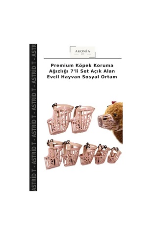Premium Köpek Koruma Ağızlığı 7'li Set Açık Alan Evcil Hayvan Sosyal Ortam