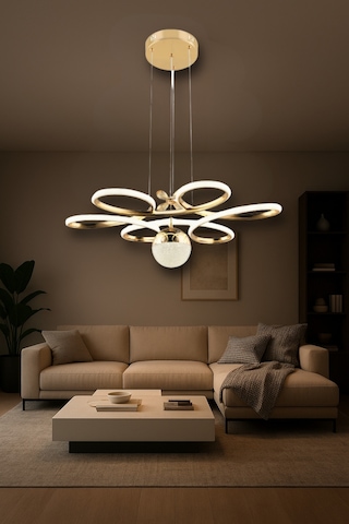 Yonca Modern Gold Avize Yatak Odası - Hol - Salon Gold