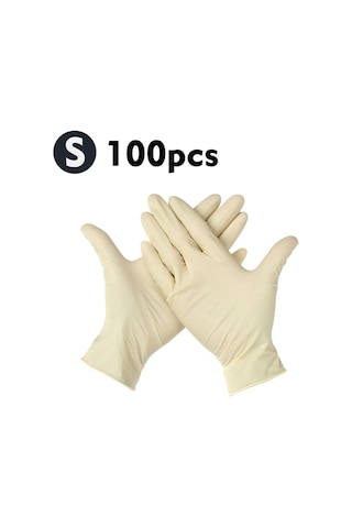 Suofeng 100 Adet Tek Kullandım At Gantsi: Lateks, Steril, Tozsuz, Esnek, Bez Renkli, Kirleticiyi Engeller, Nemli Durumlarda Tutuşu İyidir Bej