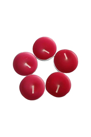 Tea Lights Kırmızı Mum 5 Li 1 Paket Çok Renkli
