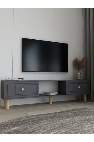 Aredamct Duvara Montaj Tv Sehpası Beyaz-altın Beyaz-altın