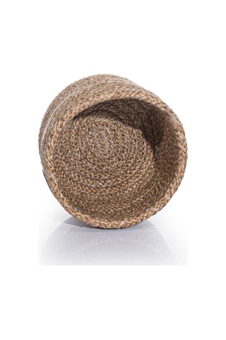 Cesta El Yapımı Pamuklu Natural Hasır Dekoratif Sepet 15cm 9048 Natural