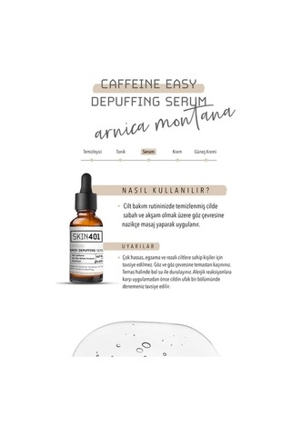 Skin401 Kafein Göz Altı Şişlik ve Torbalanma Önlemeye Yardımcı Serum 30 ML