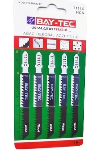T 111 C Ahşap Dekupaj Testere Ağzı Baytek-5 Li Set