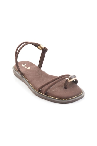 Bambi Kahve Süet Kadın Sandalet K05826002372 Kahverengi