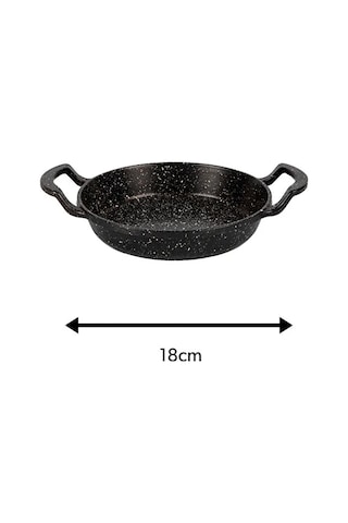 18 Cm Mini Sahan Döküm Çift Kulplu Yapışmaz Tava Siyah