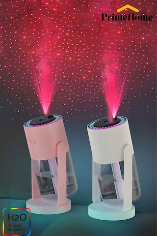 H2o Nemlendirici Buhar Makinası Hava Ultrasonik Kırmızı Ambiyanslı Beyaz 360 Derece