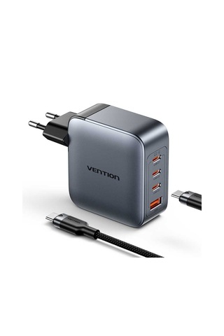 Vention Dash Tz-fet 100w Gan 5.0 4-portlu Hızlı Şarj Cihazı 3xusb-c + 1xusb-a
