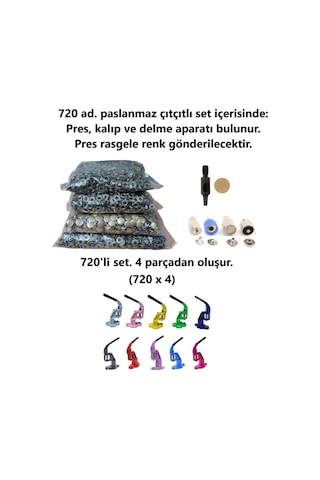 Çıtçıt makinesi, (Antik) 720 adet 15mm Paslanmaz Alfa Çıtçıt
