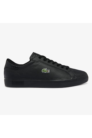 Lacoste Sport Pover Court 1121-1 Sma Leather Mens Sneaker Hakiki Deri Erkek Günlük Spor Ayakkabı Siyah