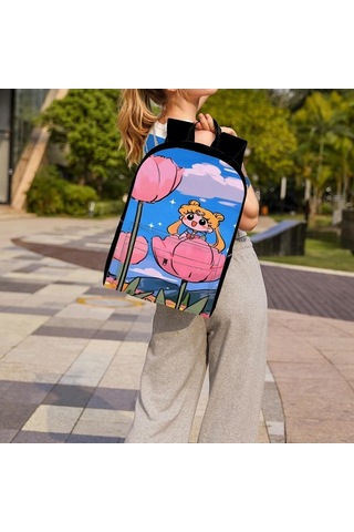 Trendooze Uygun, Siyah Siyah Siyah Sırt Seyahat, Sailor Organizasyon Moon Kawaii Karikatür, İş İnç İle, İçin, Genç, Dizüstü Çoklu Cf93 Çantası, Çalışması Bölmeleri Bilgisayara 15.6 Hn Siyah