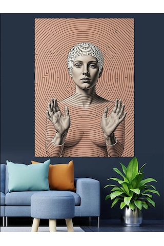 Ahşap Tablo Desenli Vücut Sanat Eseri