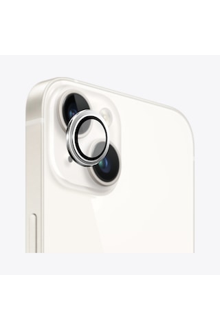 Safeus Safir Temperli Kamera Lens Koruyucu Apple Uyumlu iPhone 14 Plus Ve İle Beyaz
