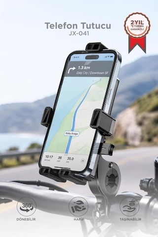 Sürüş Ekipmanı Motor Aksesuarı Seyahat Aparatı Telefon Tutucu Bisiklet Araç İçi Jx041 Siyah