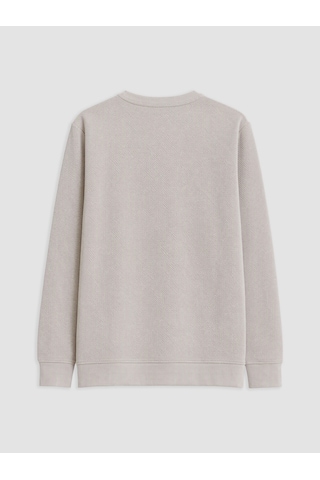 Lcwaıkıkı Classic Gri Bisiklet Yaka Desenli Erkek Sweatshirt