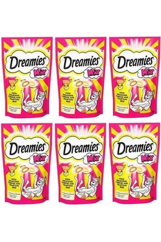 Dreamies Mix Sığır Etli ve Peynirli Kedi Ödül Bisküvisi 6 x 60 G