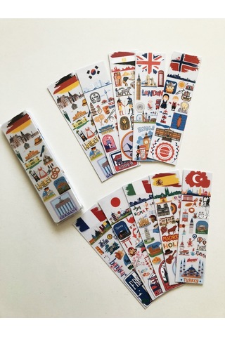 10 Adet Ülkeler Kitap Ayracı 40x145 Mm