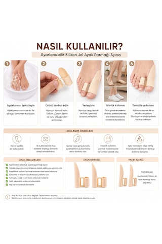 Ayarlanabilir Silikon Jel Ayak Parmağı Ayırıcı Halluks Valgus Destekleyici Bunyon Düzeltici Ayak Başparmağı Ayırıcı Yumuşak Ve Esnek Jel Tasarım Günlük Ayak Bakımı İçin 1 Çift Bej Renk
