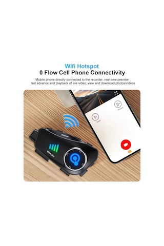Q28 2x 2 Eşleşmeli Motosiklet Kask Bluetooth Kulaklık 1080p Kamera Su Geçirmez Intercom 51210176