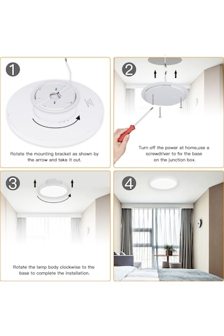 24w Plafonyer Kolay Kurulum Tavan Lambası 120 Derece Işın Açısı Beyaz