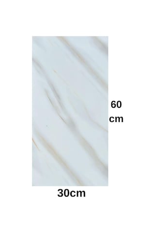Shiny Beyaz-toprak Mermer Desenli 60x30cm Yapışkanlı Mutfak Banyo Kaplama Duvar Paneli Kağıdı Tx-106 Renkli